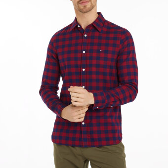 Tommy Hilfiger  - Tommy Hilfiger - Brushed Gingham shirt | Skjore Rouge Navy