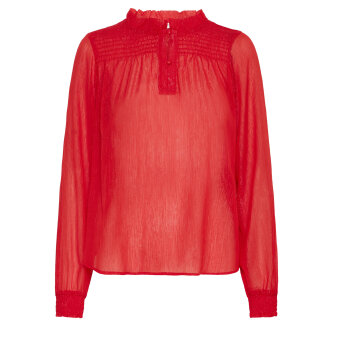 Pulz Jeans ( Dame )  - PULZ - PZLEAH BLOUSE | SKJORTE TANGO RED