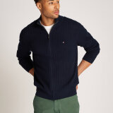 Tommy Hilfiger  - Tommy Hilfiger - Herringbone structure | Cardigan Marineblå