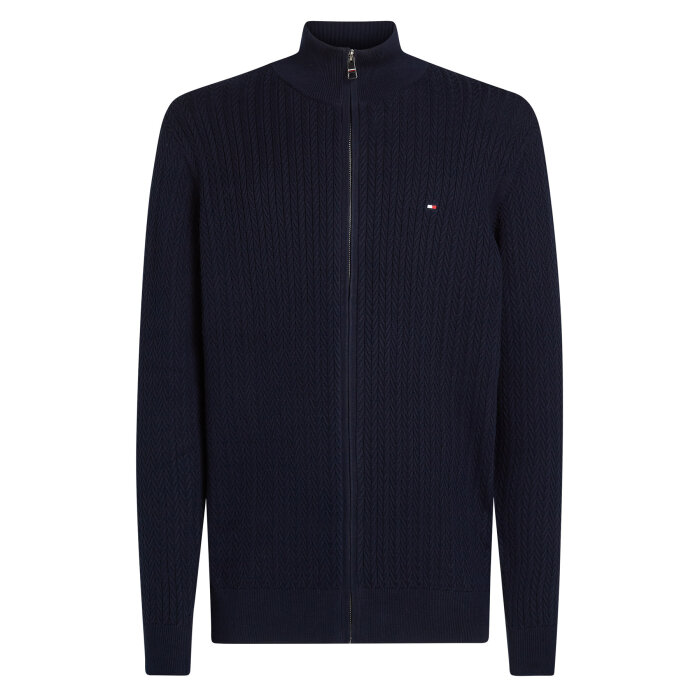 Tommy Hilfiger  - Tommy Hilfiger - Herringbone structure | Cardigan Marineblå