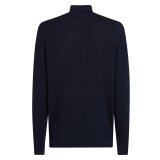 Tommy Hilfiger  - Tommy Hilfiger - Herringbone structure | Cardigan Marineblå