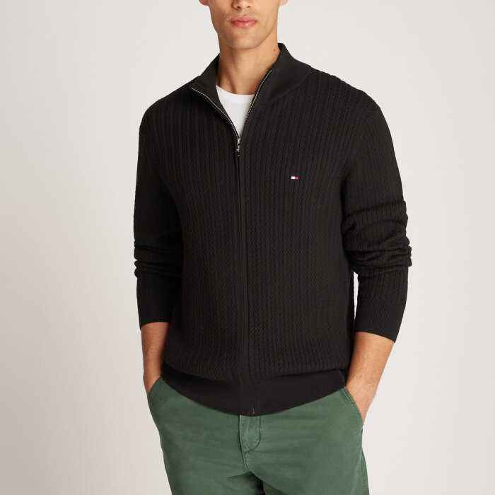 Tommy Hilfiger  - Tommy Hilfiger - Herringbone structure zip | Cardigan