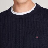 Tommy Hilfiger  - Tommy Hilfiger - Herringbone structure crew | Strik Marineblå