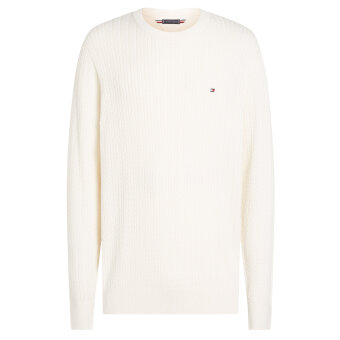 Tommy Hilfiger  - Tommy Hilfiger - Herringbone structure crew | Strik Ivory Petal