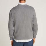 Tommy Hilfiger  - Tommy Hilfiger -  Herringbone structure crew | Strik Medium Grey