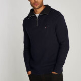 Tommy Hilfiger  - Tommy Hilfiger - Chunky cotton zip | Strik Marineblå