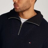 Tommy Hilfiger  - Tommy Hilfiger - Chunky cotton zip | Strik Marineblå