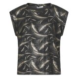 Sisters Point ( Dame ) - SISTERS POINT - LOW-401 | T-SHIRT TOP BLACK GOLD