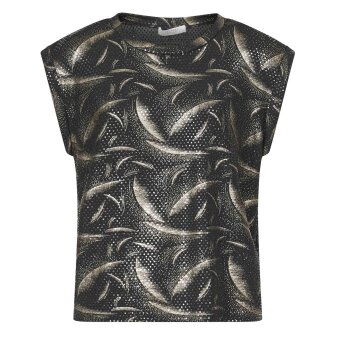 Sisters Point ( Dame ) - SISTERS POINT - LOW-401 | T-SHIRT TOP BLACK GOLD