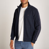 Tommy Hilfiger  - Tommy Hilfiger - Global stripe zip stand | Cardigan Marineblå