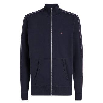 Tommy Hilfiger  - Tommy Hilfiger - Global stripe zip stand | Cardigan Marineblå