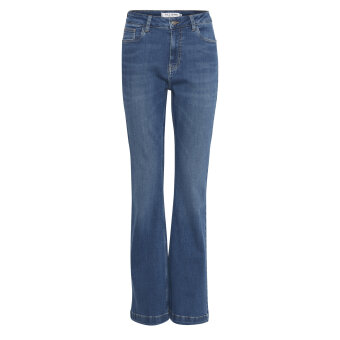 Pulz Jeans ( Dame )  - PULZ - PZBECCA UHW BOOTCOUT LEG | JEANS MEDIUM BLUE