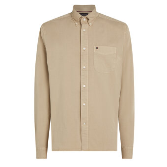 Tommy Hilfiger  - Tommy Hilfiger - GMD twill solid shirt | Skjorte Sandalwood