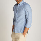 Tommy Hilfiger  - Tommy Hilfiger - Brushed linen solid shirt | Skjorte Shirt Blue