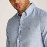 Tommy Hilfiger  - Tommy Hilfiger - Brushed linen solid shirt | Skjorte Shirt Blue