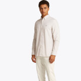 Tommy Hilfiger  - Tommy Hilfiger - Brushed linen solid shirt | Skjorte Sandalwood