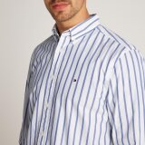 Tommy Hilfiger  - Tommy Hilfiger - TH flex poplin stripe shirt | Skjorte Optic White