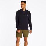 Tommy Hilfiger  - Tommy Hilfiger - Racking zip mock | Strik Marineblå