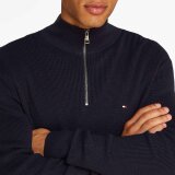 Tommy Hilfiger  - Tommy Hilfiger - Racking zip mock | Strik Marineblå