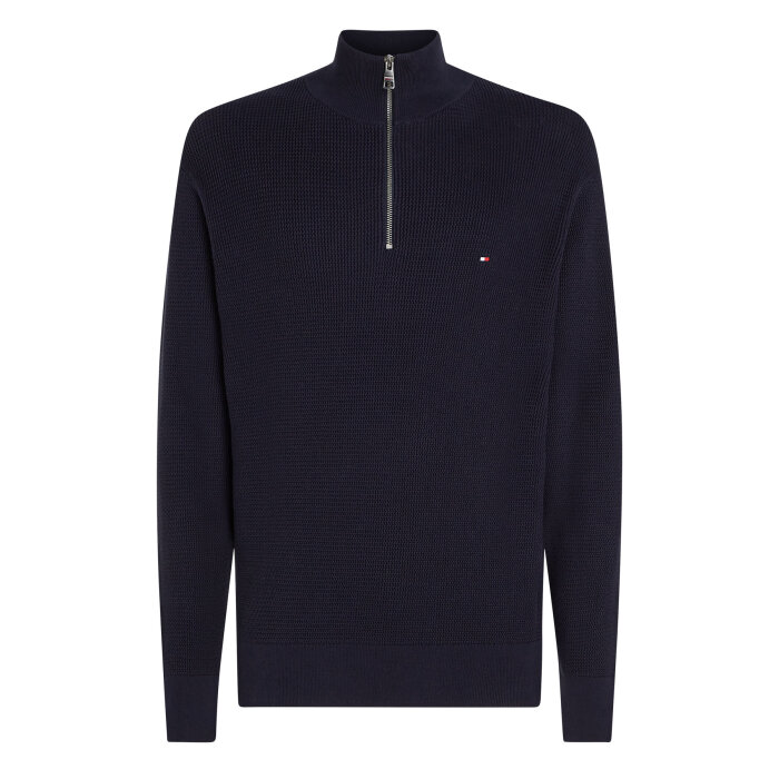 Tommy Hilfiger  - Tommy Hilfiger - Racking zip mock | Strik Marineblå