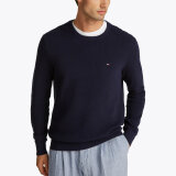 Tommy Hilfiger  - Tommy Hilfiger - Structure crew neck | Strik Marineblå