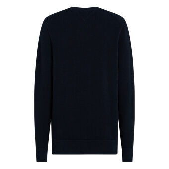 Tommy Hilfiger  - Tommy Hilfiger - Structure crew neck | Strik Marineblå