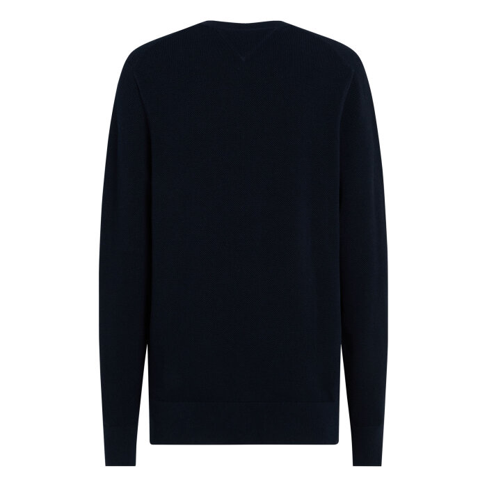 Tommy Hilfiger  - Tommy Hilfiger - Structure crew neck | Strik Marineblå