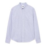 Double A by Wood Wood - Wood Wood Double A  - Adam shirt | Skjorte Blue White Stripe