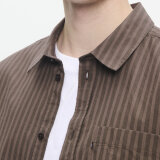 Double A by Wood Wood - Wood Wood Double A - Day striped shirt | Skjorte Brown Stripes