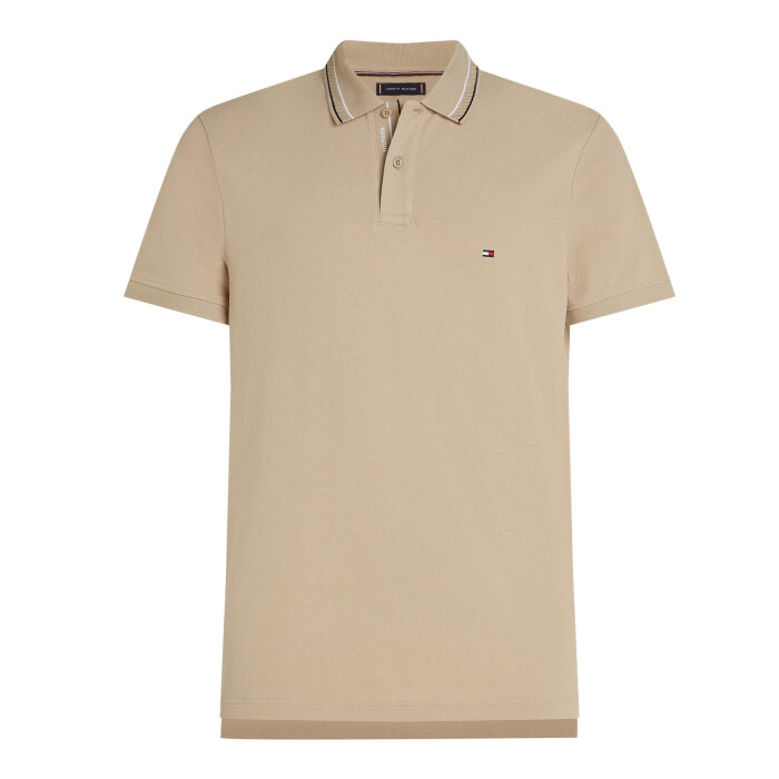 Tommy Hilfiger  - Tommy Hilfiger - Placket regular | Polo T-shirt Sandalwood