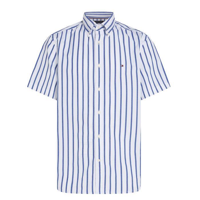 Tommy Hilfiger  - Tommy Hilfiger - Flex poplin shirt | K/Æ Skjorte Wedge Blue