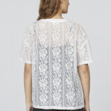 Sisters Point ( Dame ) - SISTERS POINT - LACE-TEE | T-SHIRT CREAM BLACK