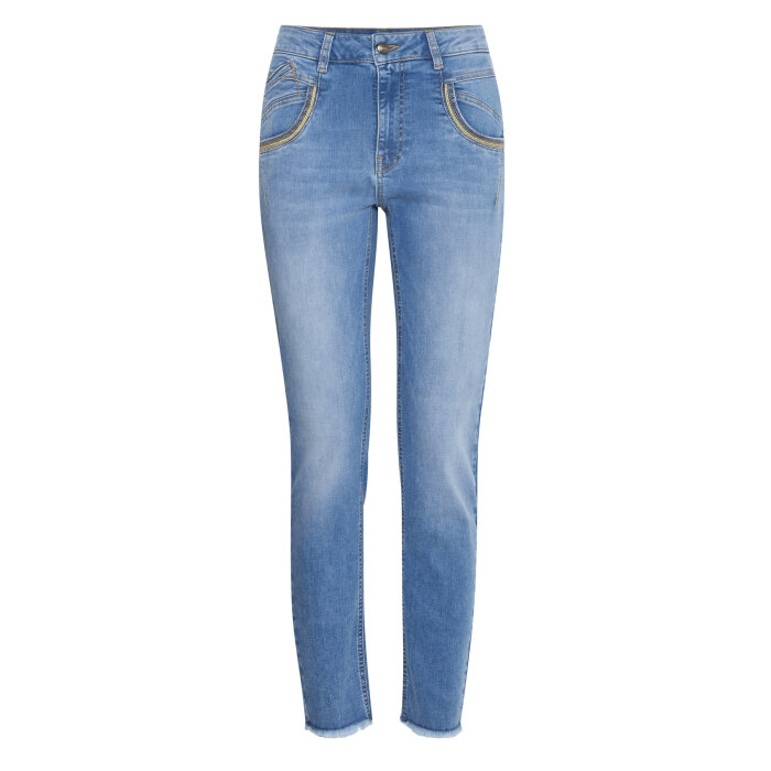 Pulz Jeans ( Dame )  - PULZ - PZCARMEN EMB. HW | JEANS LIGHT BLUE DENIM