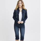 Pulz Jeans ( Dame )  - PULZ - PZKATJA DENIM JACKET | COWBOYJAKKE DARK BLUE