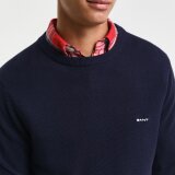 Gant - Gant - Cotton pique crew neck | Strik Marineblå