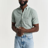 Gant - Gant - Cotton linen stripe shirt | K/Æ Skjorte Woody Green 