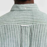 Gant - Gant - Cotton linen stripe shirt | K/Æ Skjorte Woody Green 