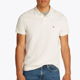 Tommy Hilfiger  - Tommy Hilfiger - Merceriseret jacquard | Polo T-shirt Ivory patal