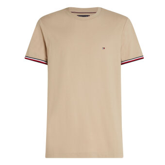 Tommy Hilfiger  - Tommy Hilfiger - Globe stripe cuff tee | T-shirt Sandalwood