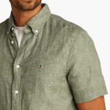 Tommy Hilfiger  - Tommy Hilfiger - Piment dyed linen shirt | K/Æ Skjorte Battle Green