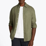 Tommy Hilfiger  - Tommy Hilfiger - Linen pigment dyed shirt | Skjorte Battle Green