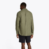 Tommy Hilfiger  - Tommy Hilfiger - Linen pigment dyed shirt | Skjorte Battle Green