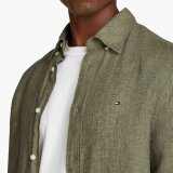 Tommy Hilfiger  - Tommy Hilfiger - Linen pigment dyed shirt | Skjorte Battle Green