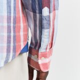 Gant - Gant - Linen madras shirt | Skjorte Brick Red