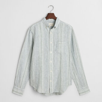 Gant - Gant - Linen stripe shirt | Skjorte Kalamata Green