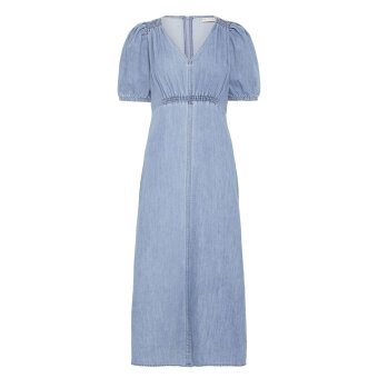 Pulz Jeans ( Dame )  - PULZ - PZMALIA HALF SLEEVE DRESS | KJOLE LIGHT BLUE DENIM