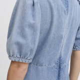 Pulz Jeans ( Dame )  - PULZ - PZMALIA HALF SLEEVE DRESS | KJOLE LIGHT BLUE DENIM