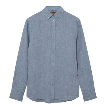 Mos Mosh Gallery - Mos Mosh - Theo linen shirt | Hørskjorte Light Blue Melange