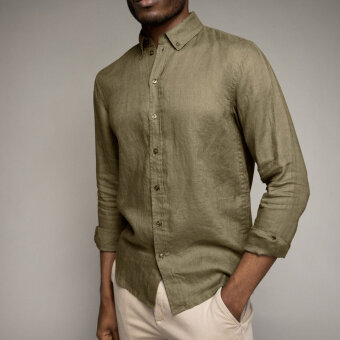 Mos Mosh Gallery - Mos Mosh - Theo linen shirt | Hørskjorte Foss Olive