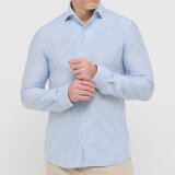 Eterna - Eterna - 2123 YSV1 14 | Slim fit Skjorte Lyseblå Stribet